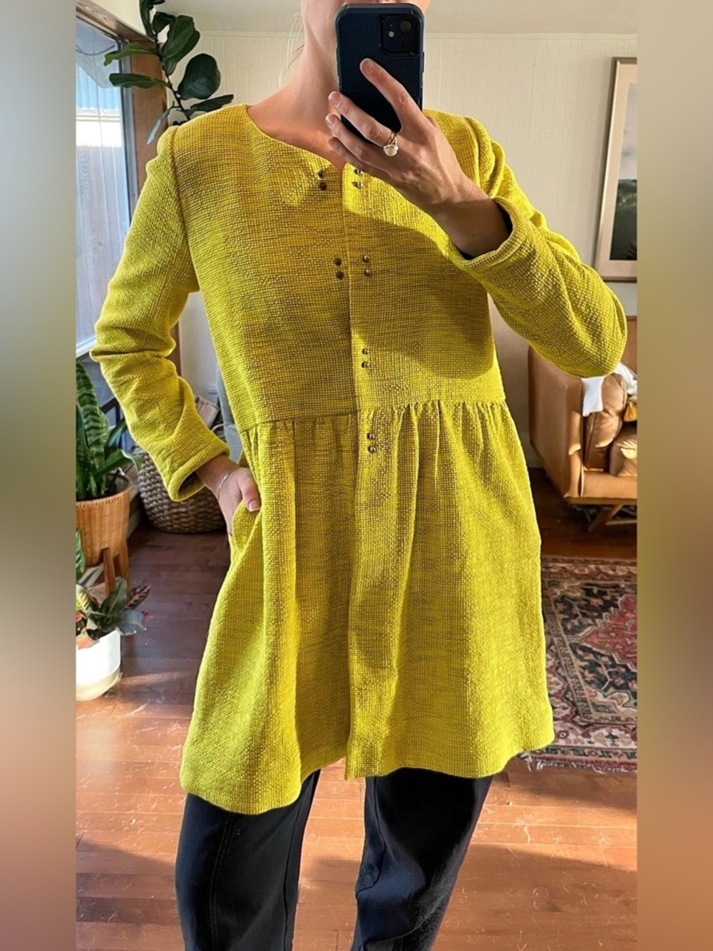 ba&sh Flint Jacket Yellow Tweed Textured Jacket - Like New